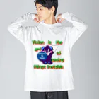 オリジナルデザインTシャツ　SMOKIN'のくるりんモクモックマC紫 Big Long Sleeve T-Shirt