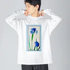 アトリエひろの花菖蒲 ビッグシルエットロングスリーブTシャツ