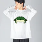 もむのふの爬虫類グッズやさんのバジェットガエル ビッグシルエットロングスリーブTシャツ