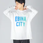 JIMOTOE Wear Local Japanの海老名市 EBINA CITY ロゴブルー Big Long Sleeve T-Shirt