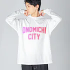 JIMOTOE Wear Local Japanの尾道市 ONOMICHI CITY ロゴピンク ビッグシルエットロングスリーブTシャツ