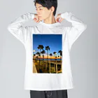 ブルーベリーパンケーキの海と夕焼け in カリフォルニア Big Long Sleeve T-Shirt