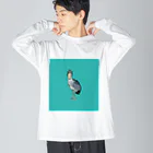 tanuki_msのハシビロコウ青 Big Long Sleeve T-Shirt