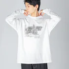 R.D.SAKURAのFlying bicycle 淡色 Big Long Sleeve T-Shirt