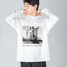 SHOP HAPPY HORSES（馬グッズ）のスピプー（モノクロ） Big Long Sleeve T-Shirt