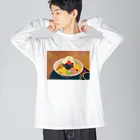 まどろみ工房のあんみつ ビッグシルエットロングスリーブTシャツ