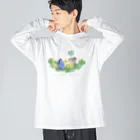 kitaooji shop SUZURI店のヤマトシジミとカタバミ Big Long Sleeve T-Shirt