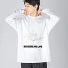 tieのねこバンド白 Big Long Sleeve T-Shirt