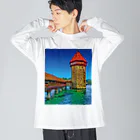 GALLERY misutawoのスイス カペル橋 Big Long Sleeve T-Shirt