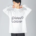 PIANOLOGIEのピアノロジーロゴ グレイ Big Long Sleeve T-Shirt