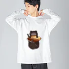 ちょこねこshopのカカオ豆とちょこねこビッグシルエットロングスリーブTシャツ Big Long Sleeve T-Shirt