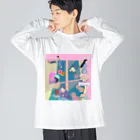 𝙈𝙊𝙈𝙊'𝙨 𝙎𝙝𝙤𝙥の90's anime & momo #03 Big Long Sleeve T-Shirt