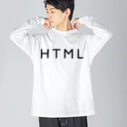 HTMLタグショップのHTML（黒文字） ビッグシルエットロングスリーブTシャツ