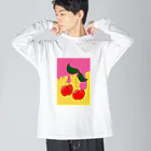 なんでもデザイン屋さんのアメリカンチェリー Big Long Sleeve T-Shirt