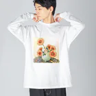 工房　鼓草 -こうぼう　つづみぐさ-のガーベラの君 ビッグシルエットロングスリーブTシャツ