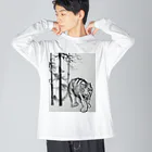 水墨絵師 松木墨善の2022干支「寅」水墨画 Big Long Sleeve T-Shirt