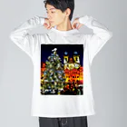 GALLERY misutawoのプラハ 夜のクリスマスツリーとティーン教会 Big Long Sleeve T-Shirt