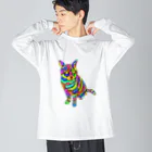 ０２０２のカラフルきゃっと～３丁目の猫の感情～ ビッグシルエットロングスリーブTシャツ