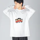 nekokokuのスクラム ラガーくん ラグビー ビッグシルエットロングスリーブTシャツ