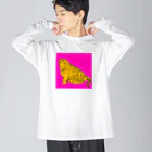 umbrella shopのデブトラちゃん ピンク背景 Big Long Sleeve T-Shirt