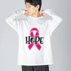Fred HorstmanのBreast Cancer HOPE  乳がんの希望 Big Long Sleeve T-Shirt