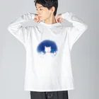 サワネチヒロのショップの夜のネオンと猫 Big Long Sleeve T-Shirt