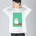 石丸沙織のポチャ白文鳥ちゃん ビッグシルエットロングスリーブTシャツ