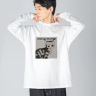 シマリス部　の猫さんAmericanshorthair　四角 ビッグシルエットロングスリーブTシャツ