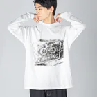 わらしゃんどのPARKING（モノクロver.） ビッグシルエットロングスリーブTシャツ