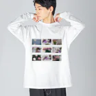 𝙈𝙊𝙈𝙊'𝙨 𝙎𝙝𝙤𝙥のMOMOと春のコラージュ ビッグシルエットロングスリーブTシャツ