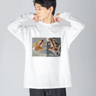 金魚宝房@3月アクバス&アクアリウム東京の瑪瑙金魚【メノウチョウビver.1】 Big Long Sleeve T-Shirt