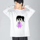 dokodemodoaの幼稚園児が描いたような絵 ビッグシルエットロングスリーブTシャツ