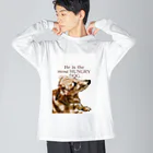 the most "DOG"のhe is the most hungry dog. RED ビッグシルエットロングスリーブTシャツ