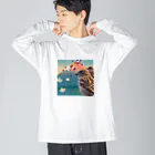 MONOTONE361の一富士ニ花三雀 Big Long Sleeve T-Shirt