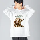 the most "DOG"のhe is the most hungry dog. GREEN ビッグシルエットロングスリーブTシャツ