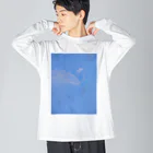 YURURIのくらげblue ビッグシルエットロングスリーブTシャツ