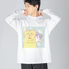 トラとハチワレの腕組みするねこ Big Long Sleeve T-Shirt