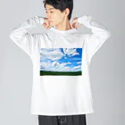 nekonote0の青い空 ビッグシルエットロングスリーブTシャツ