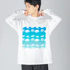 おにぎり堂の青空とパンの雲　ノーマルver. ビッグシルエットロングスリーブTシャツ