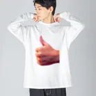 kimchinの力強いグッドサイン ビッグシルエットロングスリーブTシャツ