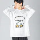 greetenの植木に雨を ビッグシルエットロングスリーブTシャツ