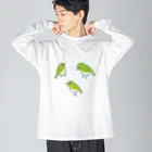 森図鑑の[森図鑑] いろいろメジロ Big Long Sleeve T-Shirt