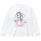 LoveAnimalの猫　お菓子づくり ビッグシルエットロングスリーブTシャツ