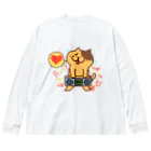 tokisanのラジカセ大好き猫 ビッグシルエットロングスリーブTシャツ
