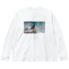 emiemieのルリビタキ（学名入り） Big Long Sleeve T-Shirt