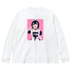 ささみふりゃいshopの女装メイドちゃん ビッグシルエットロングスリーブTシャツ