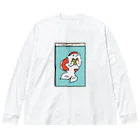 とほんSUZURI出張所の読書金魚 Big Long Sleeve T-Shirt