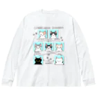 A33のねこさんの相関図 ビッグシルエットロングスリーブTシャツ