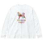 onehappinessのシベリアン ハスキー　マカロン ビッグシルエットロングスリーブTシャツ