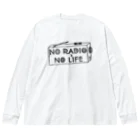ぺんぎん24のNO RADIO NO LIFE(ブラック) ビッグシルエットロングスリーブTシャツ